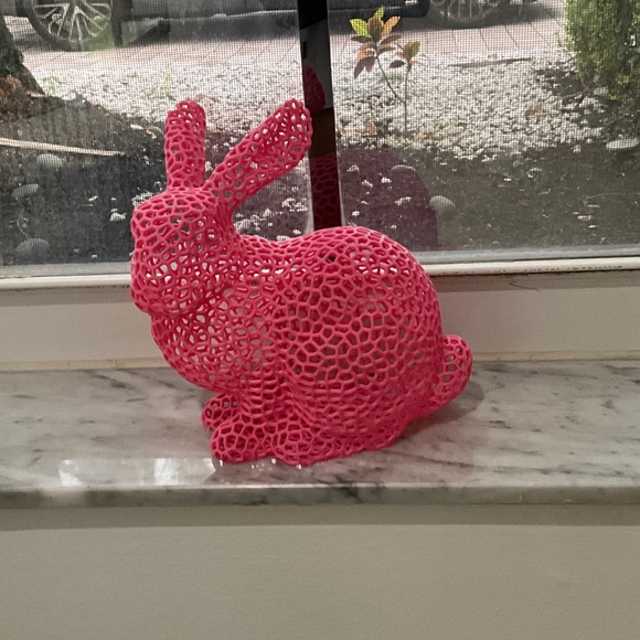 Pink Decorative Bunny Sculpture - Picture 1 of 1